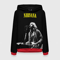 Толстовка-худи женская Группа Nirvana Курт Кобейн, цвет: 3D-красный