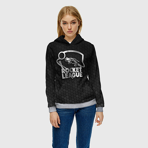 Женская толстовка Rocket League - metal logo / 3D-Меланж – фото 3