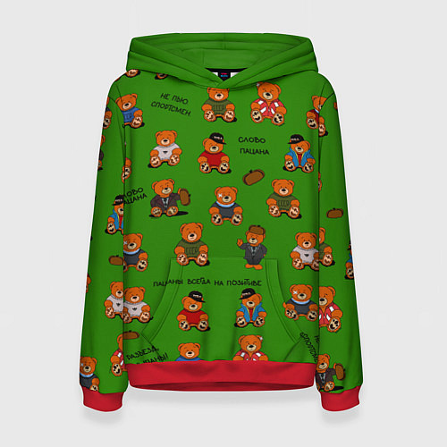 Женская толстовка Мишки персонажи из слово пацана / 3D-Красный – фото 1