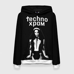 Женская толстовка Techno храм дерзкая монашка