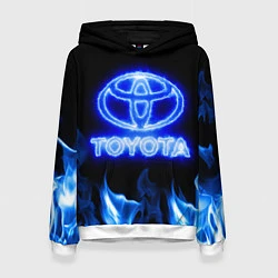 Толстовка-худи женская Toyota neon fire, цвет: 3D-белый