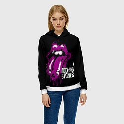 Толстовка-худи женская The Rolling Stones - lips, цвет: 3D-белый — фото 2