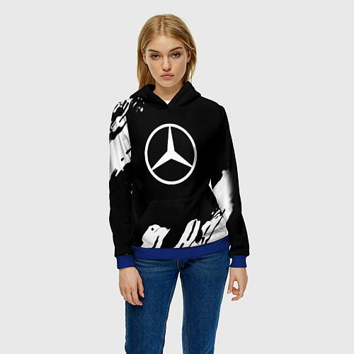 Женская толстовка Mercedes benz краски спорт / 3D-Синий – фото 3