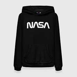 Толстовка-худи женская NASA space logo, цвет: 3D-черный