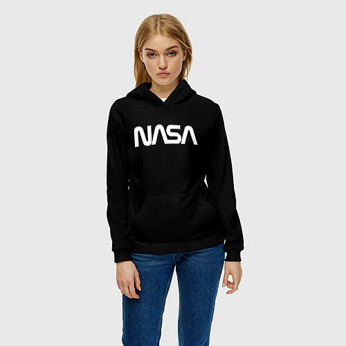 Женская толстовка NASA space logo / 3D-Черный – фото 3