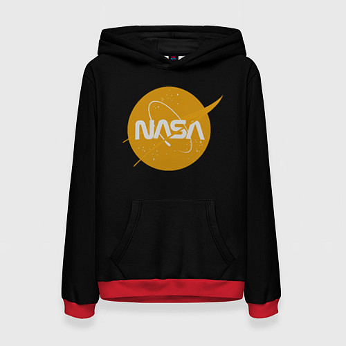 Женская толстовка NASA yellow logo / 3D-Красный – фото 1