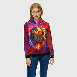 Толстовка-худи женская Invincible shield - Jadas Priest, цвет: 3D-черный — фото 2