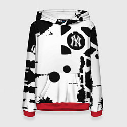 Толстовка-худи женская New York yankees - baseball team pattern, цвет: 3D-красный