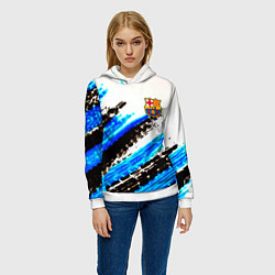 Толстовка-худи женская Barcelona fc club, цвет: 3D-белый — фото 2