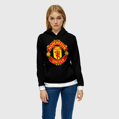 Женская толстовка Manchester United fc club / 3D-Белый – фото 3