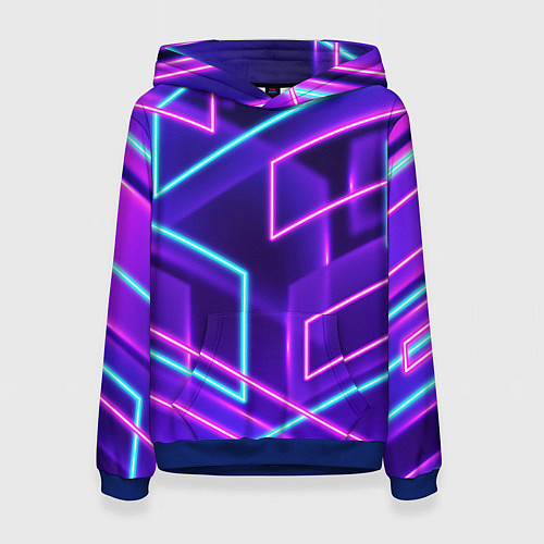 Женская толстовка Neon Geometric / 3D-Синий – фото 1