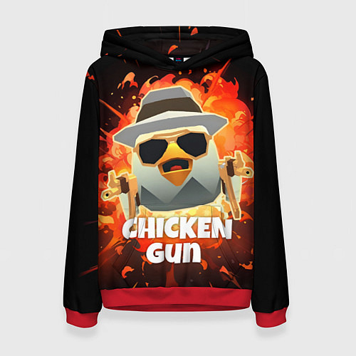 Женская толстовка Чикен Ган - взрыв / 3D-Красный – фото 1