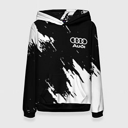Толстовка-худи женская Audi краски белые, цвет: 3D-черный