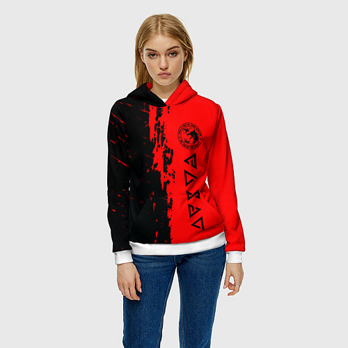 Женская толстовка Ведьмак краска абстракция / 3D-Белый – фото 3