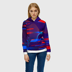Толстовка-худи женская Abstraction colored, цвет: 3D-белый — фото 2