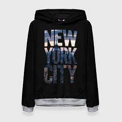Толстовка-худи женская New York City - USA, цвет: 3D-меланж