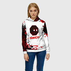 Толстовка-худи женская Robocop краски, цвет: 3D-белый — фото 2