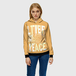 Толстовка-худи женская Let there be peace, цвет: 3D-черный — фото 2