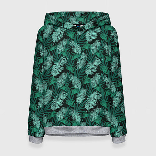 Женская толстовка Паттерн тропические листья / 3D-Меланж – фото 1