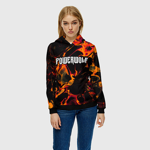 Женская толстовка Powerwolf red lava / 3D-Черный – фото 3