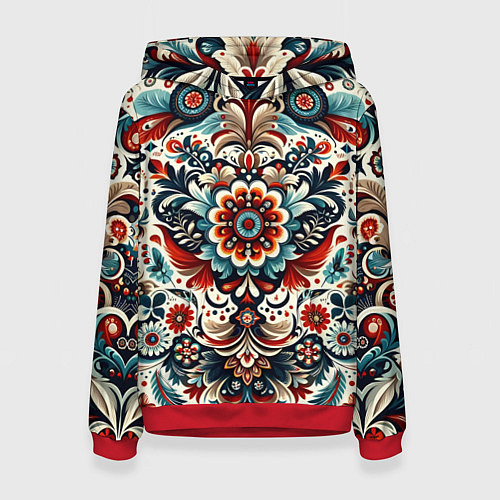 Женская толстовка Словенский паттерн / 3D-Красный – фото 1