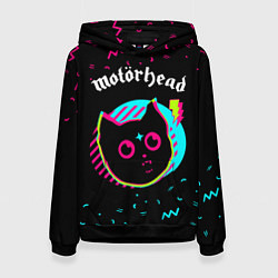 Толстовка-худи женская Motorhead - rock star cat, цвет: 3D-черный