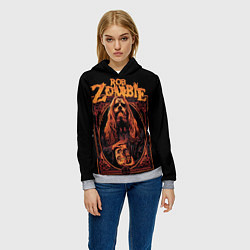 Толстовка-худи женская Rob zombie skull, цвет: 3D-меланж — фото 2