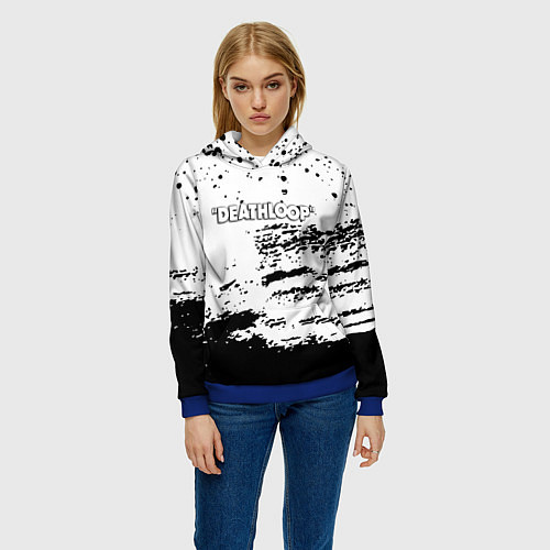 Женская толстовка Deathloop чёрные краски / 3D-Синий – фото 3