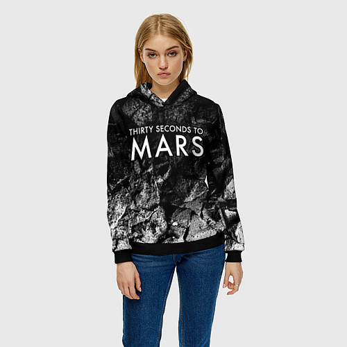 Женская толстовка Thirty Seconds to Mars black graphite / 3D-Черный – фото 3