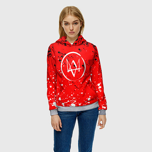 Женская толстовка Watch Dogs брызги красок / 3D-Меланж – фото 3