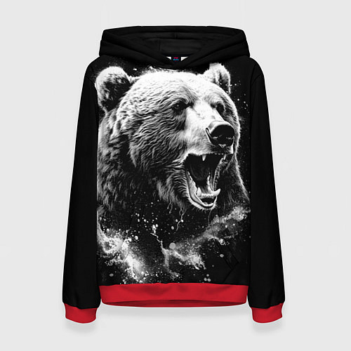 Женская толстовка Медведь на охоте / 3D-Красный – фото 1