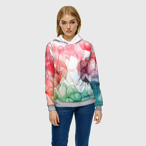 Женская толстовка Цветные пузыри / 3D-Меланж – фото 3
