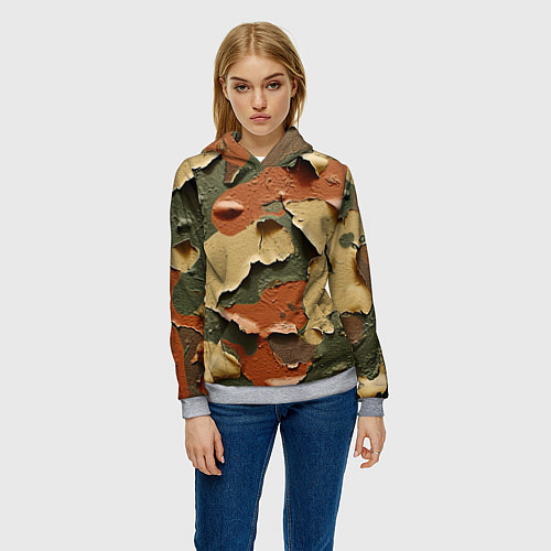 Женская толстовка Реалистичный камуфляж из краски / 3D-Меланж – фото 3