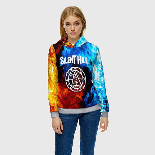 Женская толстовка Silent hill огненный стиль / 3D-Меланж – фото 3