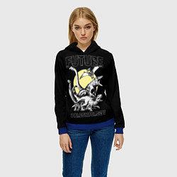 Толстовка-худи женская Future paleontology, цвет: 3D-синий — фото 2