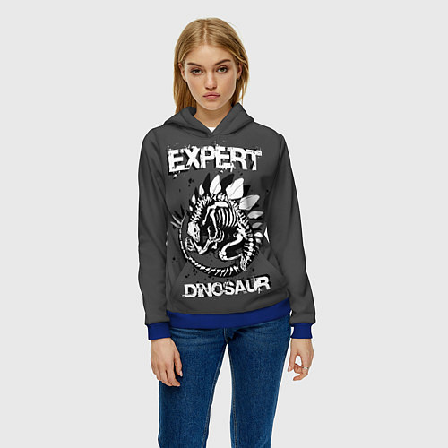 Женская толстовка Dinosaur expert / 3D-Синий – фото 3