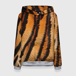 Толстовка-худи женская Тигровая шкура, цвет: 3D-меланж