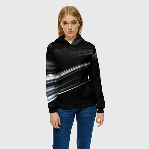 Женская толстовка Black abstract background / 3D-Черный – фото 3