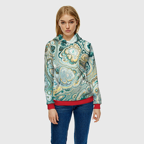 Женская толстовка Абстрактный разноцветный узор / 3D-Красный – фото 3