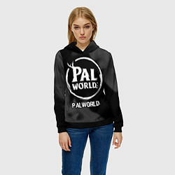Толстовка-худи женская Palworld glitch на темном фоне, цвет: 3D-черный — фото 2