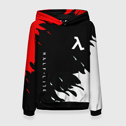 Толстовка-худи женская Half life текстура огонь, цвет: 3D-черный