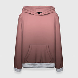 Толстовка-худи женская Пыльно-розовый градиент, цвет: 3D-меланж