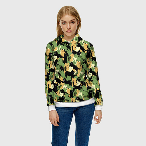 Женская толстовка Котофляж / 3D-Белый – фото 3