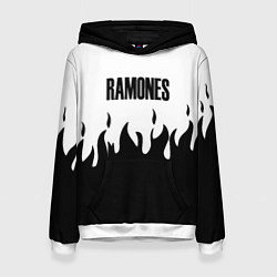 Толстовка-худи женская Ramones fire black rock, цвет: 3D-белый