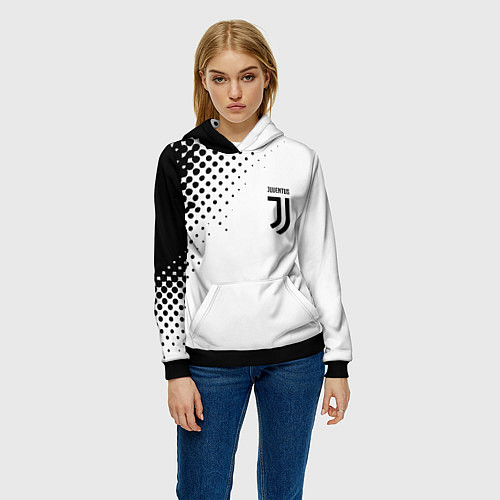 Женская толстовка Juventus sport black geometry / 3D-Черный – фото 3