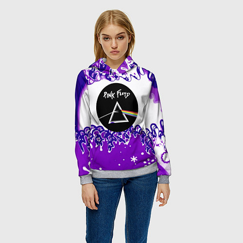 Женская толстовка Pink floyd violet splash / 3D-Меланж – фото 3
