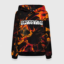 Толстовка-худи женская Scorpions red lava, цвет: 3D-черный