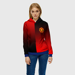 Толстовка-худи женская Манчестер Юнайтед градиент спорт, цвет: 3D-синий — фото 2