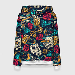 Толстовка-худи женская Tattoo dice, цвет: 3D-белый