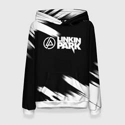 Толстовка-худи женская Linkin park рок бенд краски, цвет: 3D-белый
